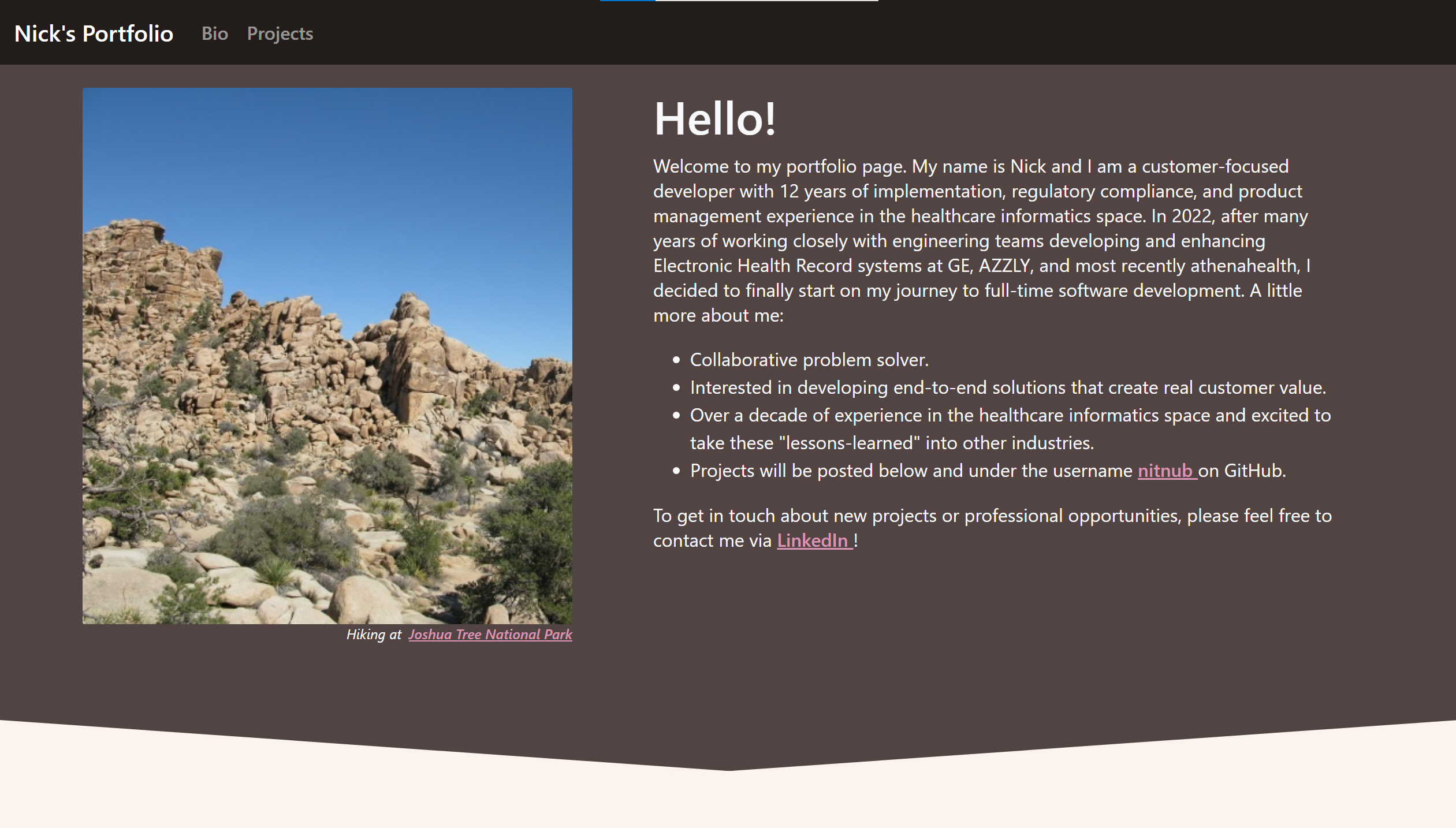 Portfolio Project Page